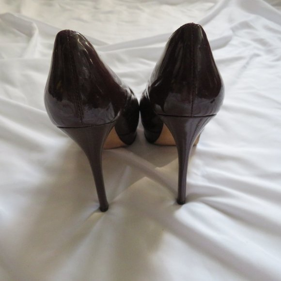 AllSaints Spitalfields  Burgundy Platform Heels - Picture 9 of 11